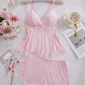 💃Womens Lingerie Set Pjs and Panty Set Camisole Set Modal Floral Fabric Lace sleep sets